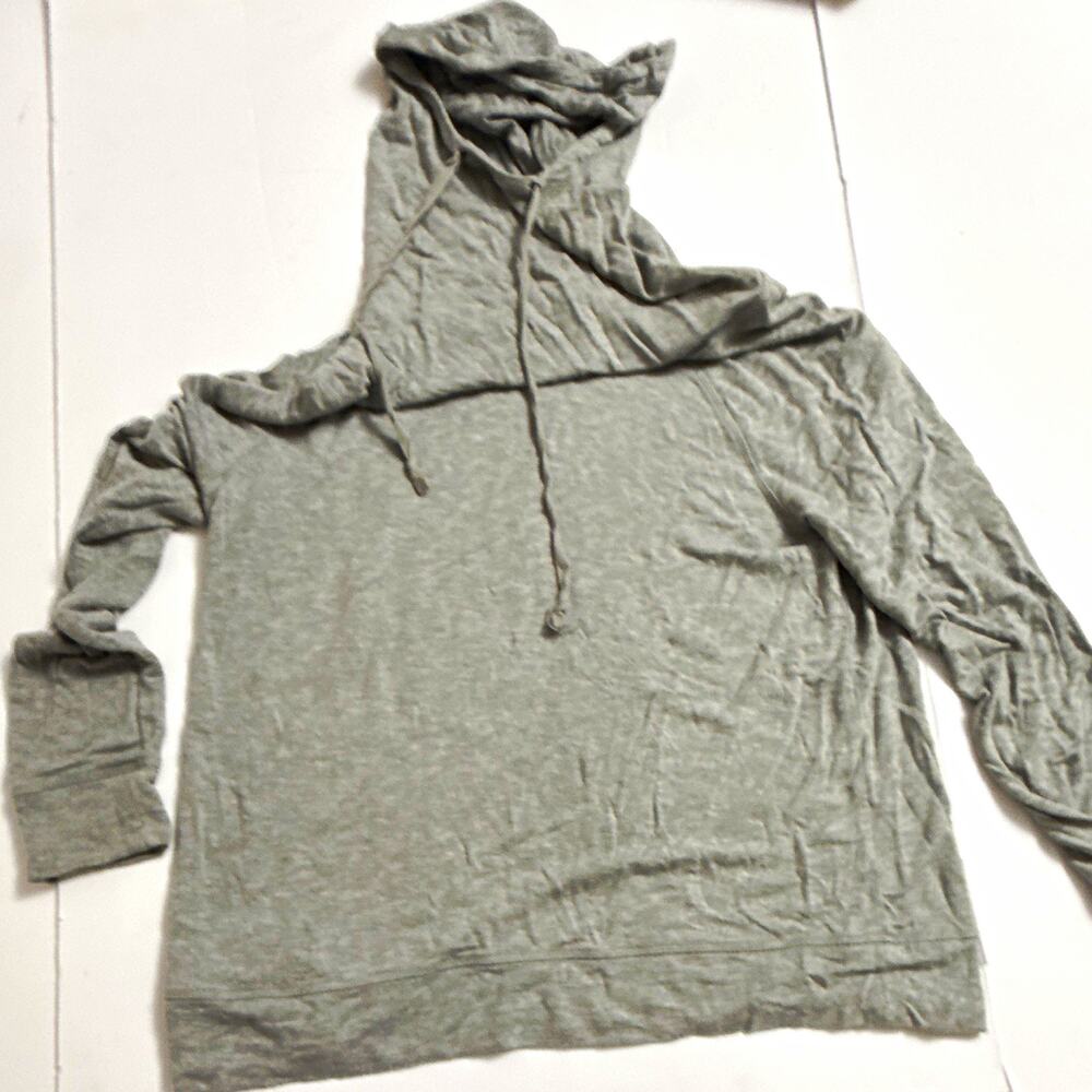 Gilligan & O'Malley Women's Gray Pullover Hoodie Hooded Lightweight Cotton XL